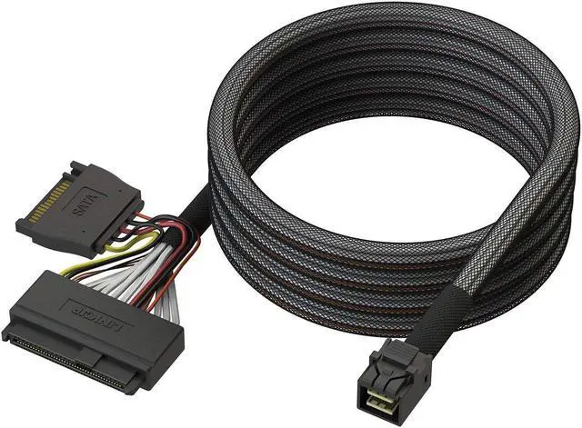 Alt view image 5 of 7 - Internal 16G U.2 Cable (85 85ohm PCIe Gen 4 Mini SAS HD to U.2/SFF-8643 to SFF-8639 Cable) with SATA Power - 1.5 Meters/5 feet