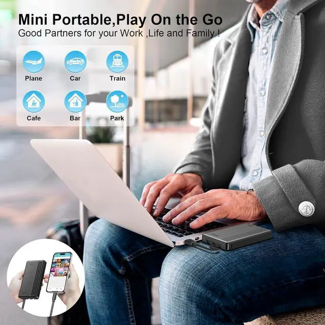 Alt view image 7 of 7 - MFi Certified 1TB Portable External Hard Drive for iPhone iPad MacBook Windows Computer USB C Android Phones to Backup,1TB Photo Stick for iPhone