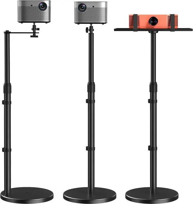 Main image of Height Adjustable Projector Stand 32"-47", Projector Floor Stand with 3 Mounting Options, Projector Mount with 360° Rotatable Ball Head for Home & Office & Outdoor, AMPS04