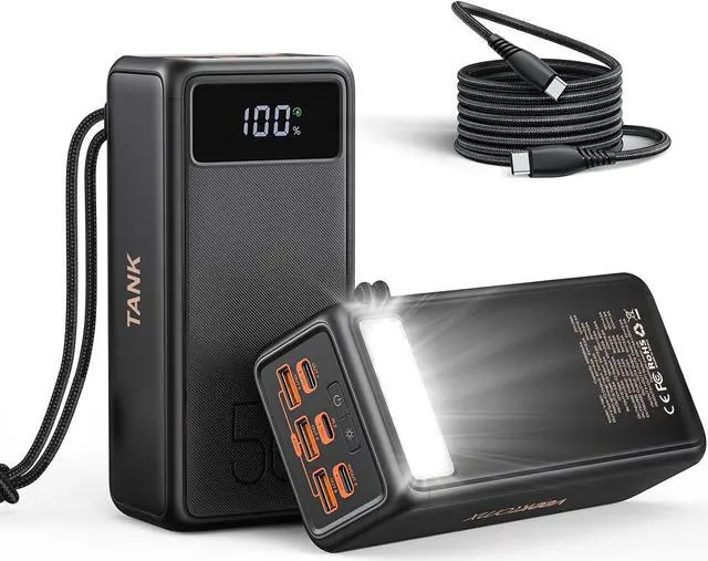 Main image of 56000mAh 130W Laptop Power Bank with High-Speed Power Delivery Equipped with LED Light 5 Outputs USB-C Portable Charger Compatible with MacBook iPhone  Tablet Switch Steam Deck