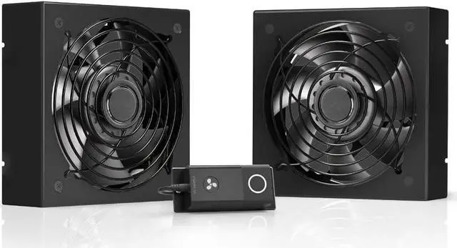 Main image of Rack ROOF Fan KIT, Quiet Dual-Fans with Speed Controller, for Cooling AV, Home Theater, Network 19 Racks