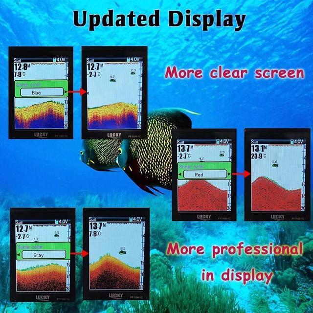Alt view image 4 of 7 - Portable Fish Finder Handheld Kayak Fish Finders Wired Fish Depth Finder Sonar Sensor Transducer for Boat Fishing Sea Fishing