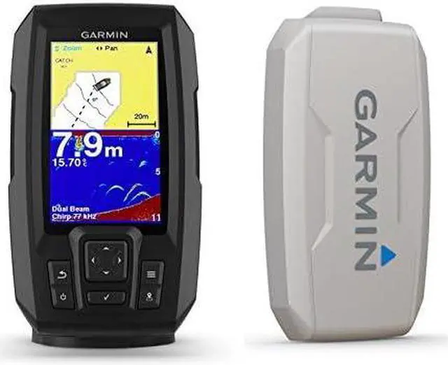 Main image of Striker Plus 4 with Dual-Beam transducer and Protective Cover, 4 inch Screen 010-01870-00