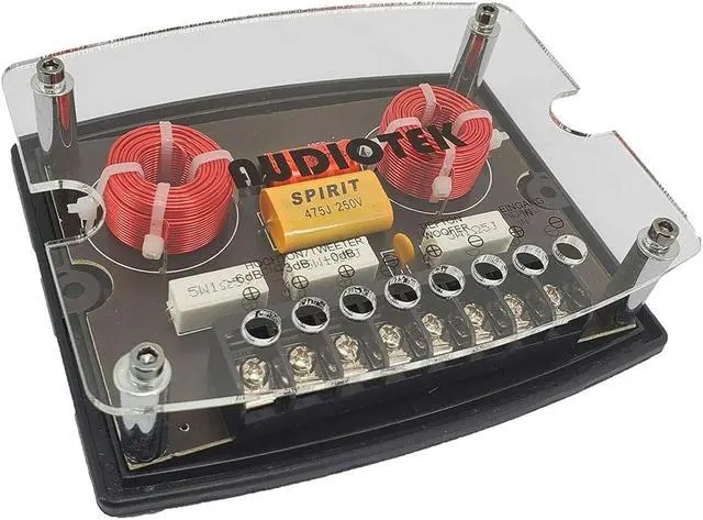 Alt view image 2 of 7 - Audiotek High Performance 600 Watts Maximum Power CX4 2 Way 4 Ohm Car Audio Passive Crossover Networks High/Low Frequency Response 35000 hZ Crossover Response (2 Pack)
