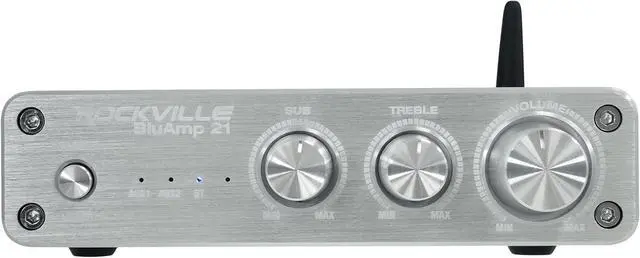Alt view image 7 of 7 - 21 Silver 2.1 Channel Bluetooth Home Audio Amplifier Receiver