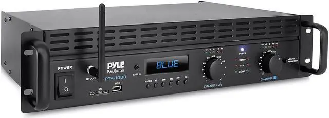 Main image of 2-Channel Bluetooth Power Amplifier- 2000W Bridgeable Rack Mount Pro Audio Sound Wireless Home Stereo Receiver w/TRS XLR Input,LCD,Bridge Mode,Cooling Fan,Entertainment Speaker System- PTA1000BT