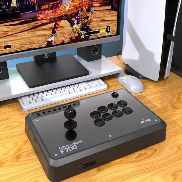 Alt view image 6 of 6 - Arcade Stick F700 for PS5, PS4, Switch, Switch 2, Windows, Apple, Android and more. Fight Stick Support Wireless Bluetooth, 2.4G Receiver and Wired Connection
