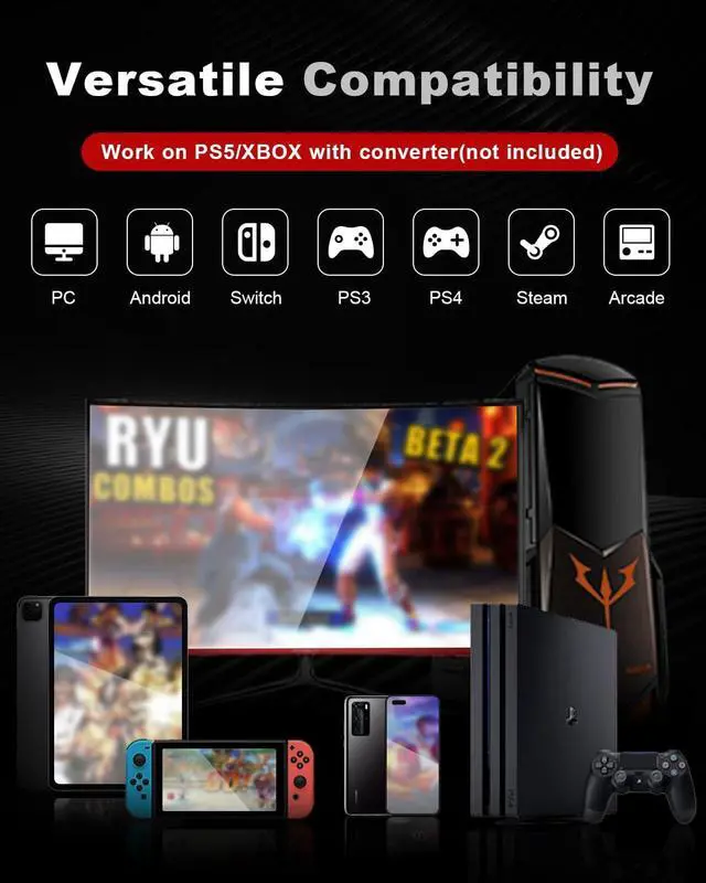 Alt view image 3 of 7 - SIXSIR Leverless Arcade Stick Gaming Controller M12+ Large & Slim Aluminum Alloy Template - 12 Key Crystal Low-profile Switches - Custom RGB Leverless Controller for PC/PS4/PS3/Switch