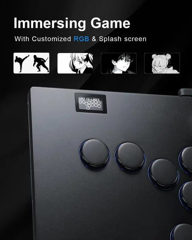 Alt view image 6 of 7 - SIXSIR Leverless Arcade Stick Gaming Controller M12+ Large & Slim Aluminum Alloy Template - 12 Key Crystal Low-profile Switches - Custom RGB Leverless Controller for PC/PS4/PS3/Switch