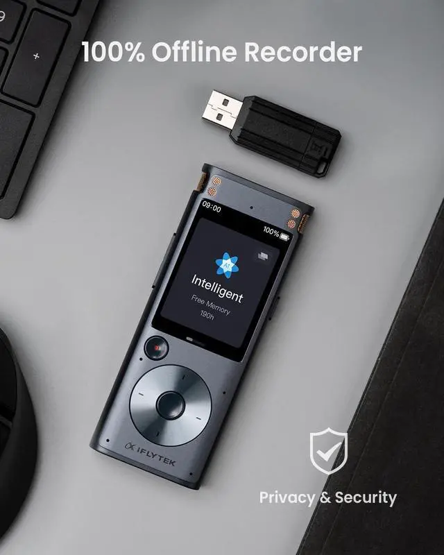 Alt view image 4 of 7 - Voice Recorder with Playback, Digital Voice Recording Device with Transcription to Text, 2-inch Touch Screen Recorder, Audio Recorder Zoom Recorder Device for Lectures, Conference, Interview