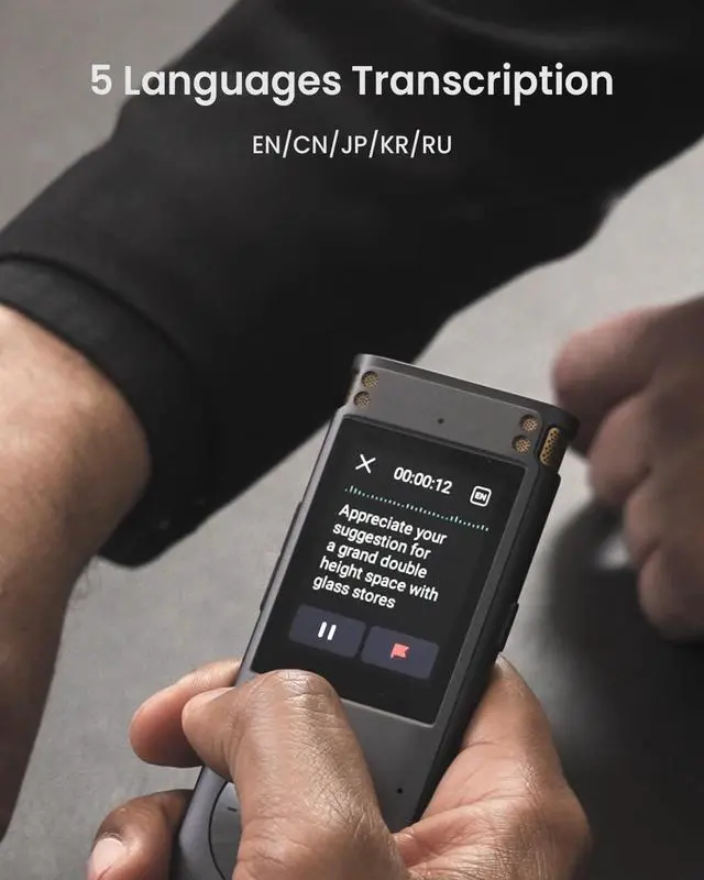 Alt view image 6 of 7 - Voice Recorder with Playback, Digital Voice Recording Device with Transcription to Text, 2-inch Touch Screen Recorder, Audio Recorder Zoom Recorder Device for Lectures, Conference, Interview