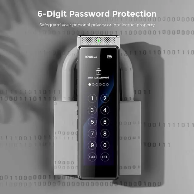 Alt view image 7 of 7 - 72GB Digital Voice Recorder with Playback, Innioasis R1 Full Touchscreen Voice Recorder with AI Intelligent Transcription and Bluetooth, Voice Activated Sound Audio Recorder Device with Mic (Black)