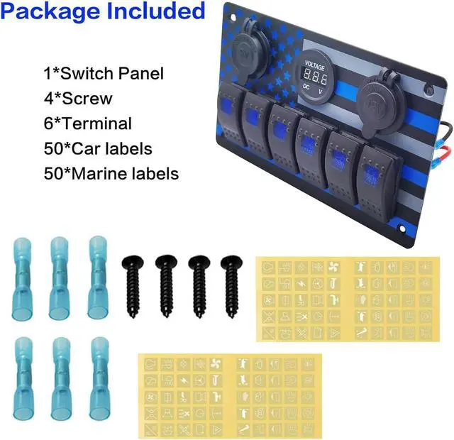 Alt view image 7 of 7 - 12 Gang 3 Modes Switch Pod with RGB LED Background Lighting Toggle/Momentary/Pulsed Control 12 Auxiliary LED Lights or Electrical Devices for Offroad Truck Car RV SUV Waterproof