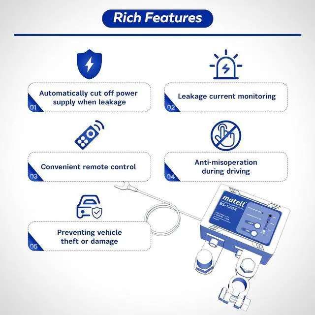 Alt view image 6 of 6 - DC 12V 500A Remote Battery Disconnect Switch Smart Voltage Control Battery Kill Switch for car Anti Theft Battery Shut Off Switch