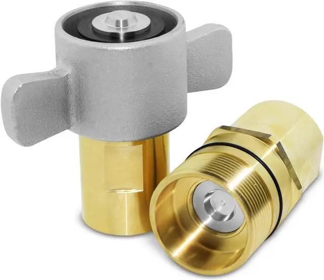 Alt view image 3 of 5 - 1" NPT Wet-Line Wing Nut Hydraulic Quick Disconnect Coupler/Coupling Set