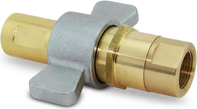 Alt view image 4 of 5 - 1" NPT Wet-Line Wing Nut Hydraulic Quick Disconnect Coupler/Coupling Set