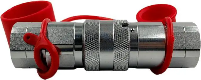 Alt view image 7 of 7 - High Flow Skid Steer Hydraulic Quick Connect Coupler Hydraulic Coupling Quick Disconnect Couplers Set 5/8" Body ISO16 x 3/4" NPT ISO16028 w/Dust Caps