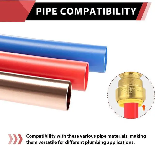 Alt view image 6 of 7 - 3/4-Inch Straight Coupling Push-Fit Brass Fittings to Connect Pex, Copper, CPVC Tube with a Disconnect Clip