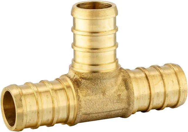 Alt view image 7 of 7 - (Pack of 45) EFIELD 3/4" Barb Pex Brass Crimp Fittings 15 Pieces each: Tee, Elbow and Coupling For Pex Tubing Connection, ASTM F1807