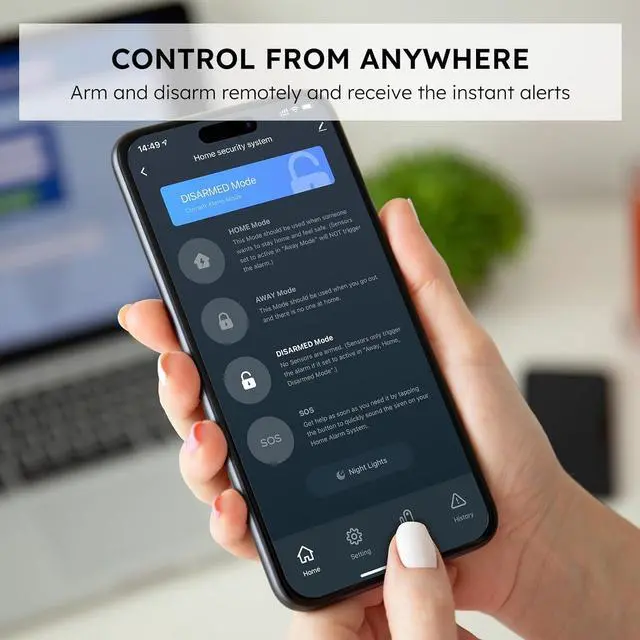 Alt view image 2 of 7 - WiFi Door Alarm System, Wireless DIY Smart Home Security System, with Phone APP Alert, 8 Pieces-Kit (Alarm Siren, Door Window Sensor, Remote), Work with Alexa, for House, Apartment by tolviviov