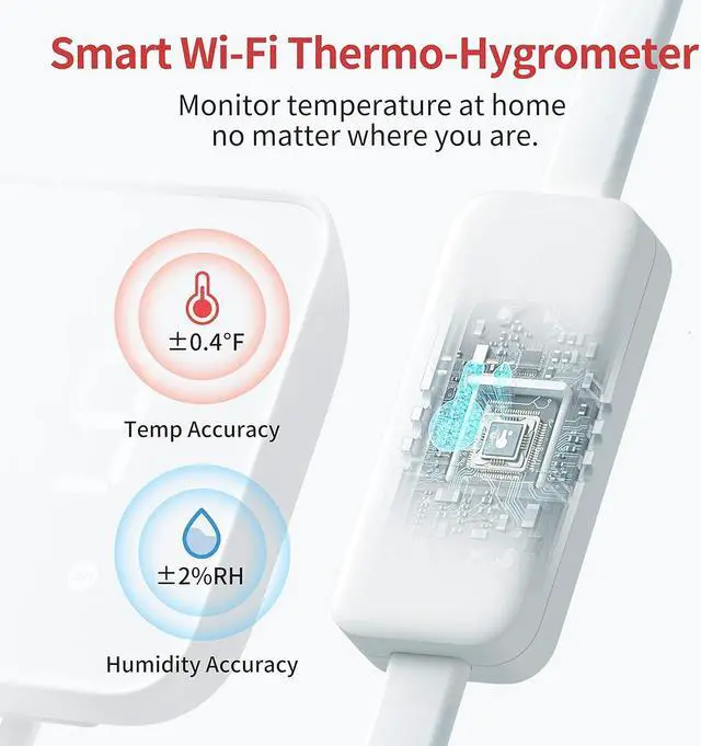 Alt view image 3 of 7 - Hub 2 (2nd Gen), work as a WiFi Thermometer Hygrometer, IR Remote Control, Smart Remote and Light Sensor, Link SwitchBot to Wi-Fi (Support 2.4GHz), Compatible with Alexa&Google Assistant