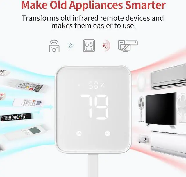 Alt view image 4 of 7 - Hub 2 (2nd Gen), work as a WiFi Thermometer Hygrometer, IR Remote Control, Smart Remote and Light Sensor, Link SwitchBot to Wi-Fi (Support 2.4GHz), Compatible with Alexa&Google Assistant