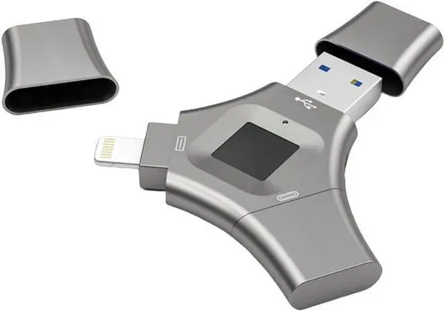 Main image of Fingerprint 256GB USB 3.0 Flash Drive for iPhone - High-Speed Secure Thumb Drive with Fingerprint Encryption, Portable Metal Case