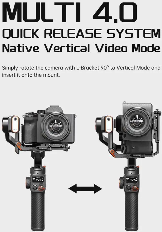 Alt view image 5 of 7 - iSteady MT2 Kit Camera Stabilizer with AI Tracker/Magnetic Fill Light, All in One 3-Axis Gimbal Stabilizer for Mirrorless Camera Smartphone, Native Vertical Shooting