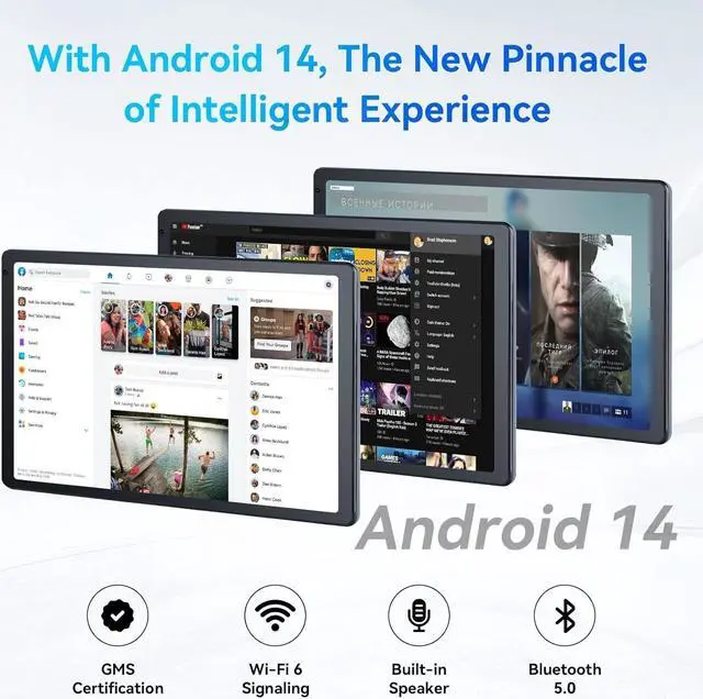 Alt view image 3 of 7 - Android Tablet, 10.1 inch Tablets with 1280 * 800 IPS HD Touchscreen, Octa-Core Processor, 10GB RAM 128GB ROM, 1TB TF Card Expandable, 5G/2.4G WiFi, BT 5.0,Dual Camera, 2024 US Version