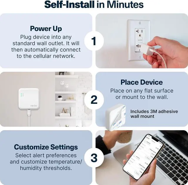 Alt view image 5 of 7 - RV Temperature & Humidity Monitor - [4G LTE] No Monthly Fees and No WiFi Required - Power Outage Sensor, Instant Alerts, for Pet Safety & Home