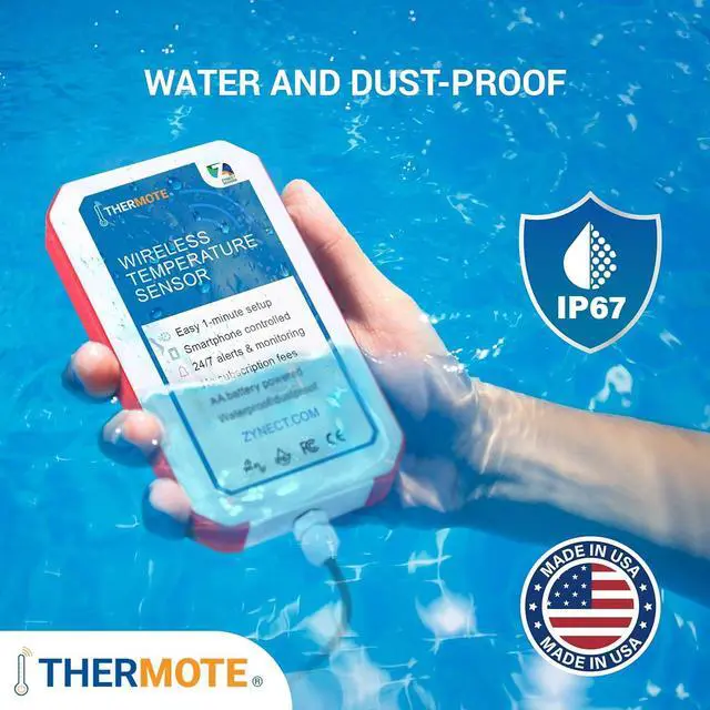 Alt view image 3 of 7 - Wireless Remote Temperature Sensor. WiFi Thermometer Temperature Monitor. 24/7 Text/email alerts. Monitoring and History. Water/Dust Proof. No Subscription/Monthly Fees. Made in USA.