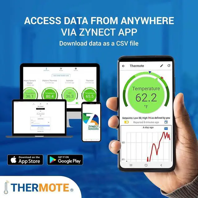 Alt view image 7 of 7 - Wireless Remote Temperature Sensor. WiFi Thermometer Temperature Monitor. 24/7 Text/email alerts. Monitoring and History. Water/Dust Proof. No Subscription/Monthly Fees. Made in USA.