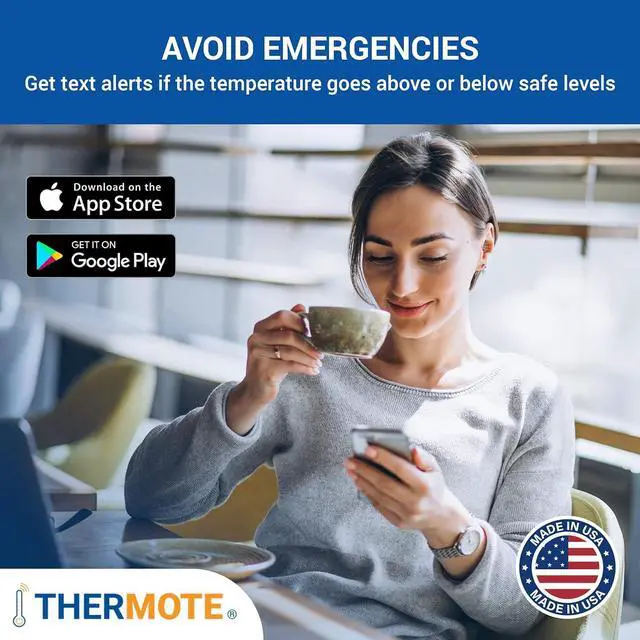 Alt view image 5 of 7 - Wireless Remote Temperature Sensor. WiFi Thermometer Temperature Monitor. 24/7 Text/email alerts. Monitoring and History. Water/Dust Proof. No Subscription/Monthly Fees. Made in USA.
