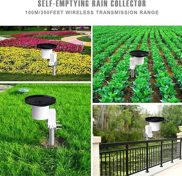 Alt view image 6 of 7 - WH5360B Wireless Rain Gauge High Precision Digital 3-in-1 Weather Station with Indoor Thermometer and Hygrometer