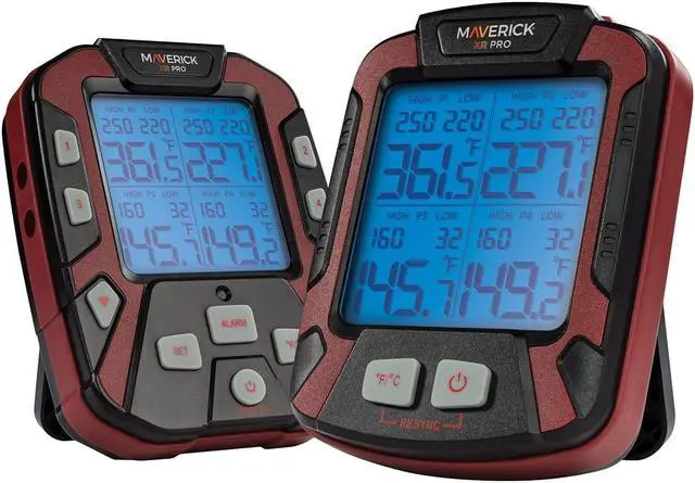 Alt view image 2 of 7 - XR-50 Extended (500FT Range, 4 Probe) Digital Remote Wireless BBQ, Meat & Smoker Thermometer, Black/Red and Z-Cloth Bundle