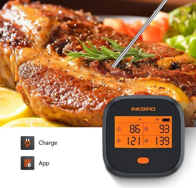 Alt view image 5 of 7 - WiFi Grill Thermometer & Instant Read Thermometer IHT-1P, Rechargeable Digital BBQ Meat Thermometers with Alarm Timer Graph Calibration Magnet for Food Oven Smoker Kitchen