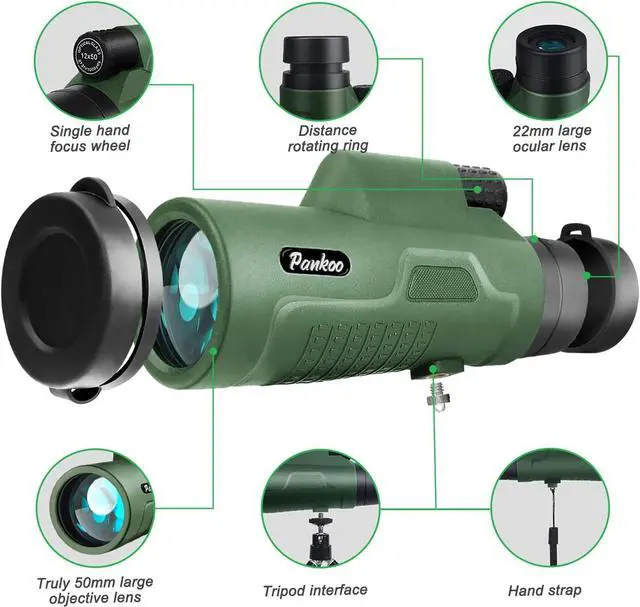Alt view image 2 of 7 - 12x50 HD Monocular Telescope for Adults with Smartphone Adapter Tripod Hand Strap - High Power Monoculars Equipped with Large BAK4 Prism & FMC Lens -Suitable for Bird Watching Sports Hiking Traveling