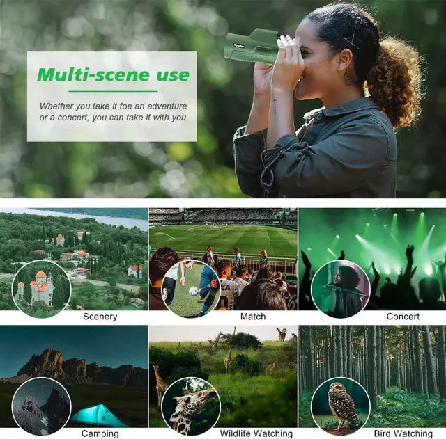 Alt view image 6 of 7 - 12x50 HD Monocular Telescope for Adults with Smartphone Adapter Tripod Hand Strap - High Power Monoculars Equipped with Large BAK4 Prism & FMC Lens -Suitable for Bird Watching Sports Hiking Traveling