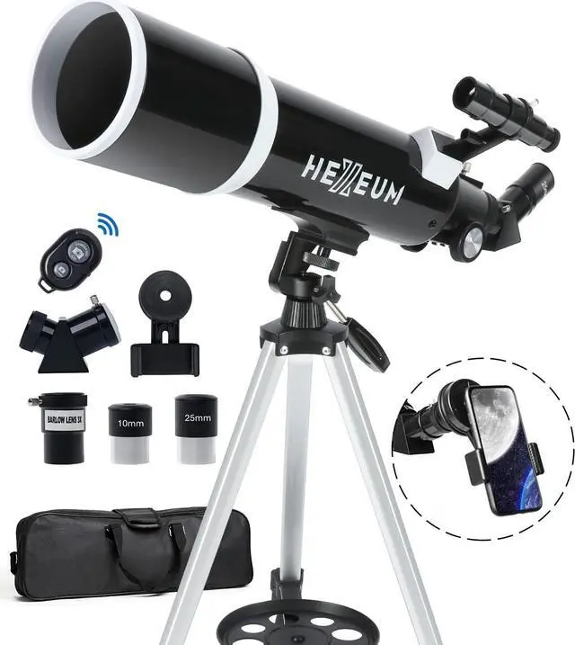 Main image of 80mm Aperture 600mm Fully Multi-Coated High Transmission Coatings with AZ Mount Tripod Phone Adapter, Carrying Bag, Wireless Control.