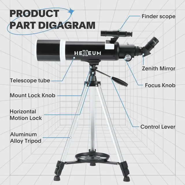 Alt view image 5 of 7 - 80mm Aperture 600mm Fully Multi-Coated High Transmission Coatings with AZ Mount Tripod Phone Adapter, Carrying Bag, Wireless Control.