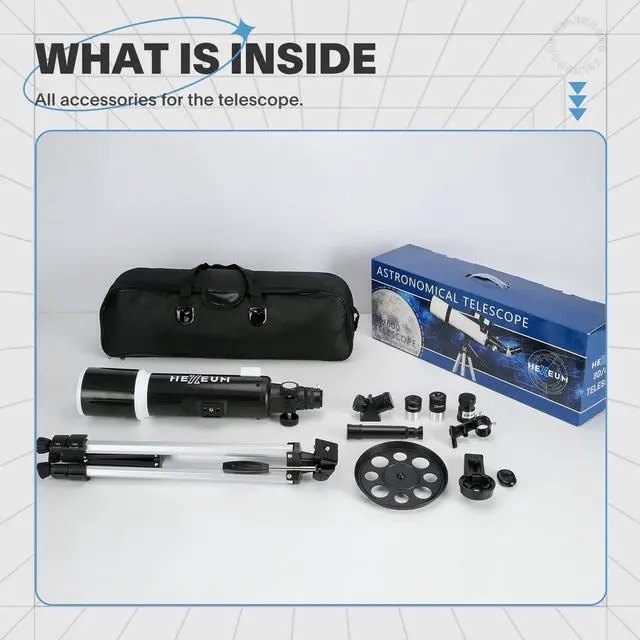 Alt view image 7 of 7 - 80mm Aperture 600mm Fully Multi-Coated High Transmission Coatings with AZ Mount Tripod Phone Adapter, Carrying Bag, Wireless Control.