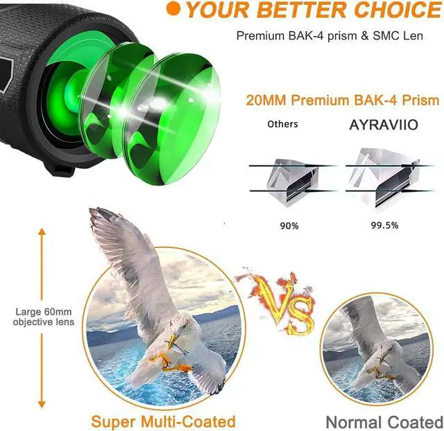 Alt view image 2 of 7 - 12×60 Monocular Telescope with Smartphone Holder & Upgraded Tripod, High Powered SMC & BAK4 Scope, Birthday Gifts for Men Dad Him Husband Teen, Outdoors Survival Hiking Gear