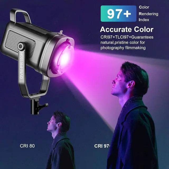 Alt view image 3 of 7 - 150W LED Video Light 2700K~7500K RGB Video Light Photography Studio Light Kit with Lantern Softbox & Stand, CRI97+TLCI97 with 8 Lighting Effects+Custom Effects for Outdoor Shoot YouTube Videos