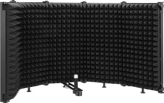 Alt view image 2 of 6 - Microphone Isolation Shield - Tripod Stand 2 ft 6" to 5 ft 10" Height Adjustable Stand Compatible w/Blue Yeti, AT2020, AKG, Rode Microphones