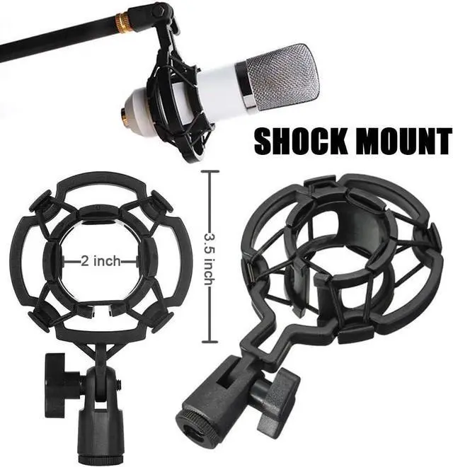 Alt view image 4 of 6 - Microphone Isolation Shield - Tripod Stand 2 ft 6" to 5 ft 10" Height Adjustable Stand Compatible w/Blue Yeti, AT2020, AKG, Rode Microphones