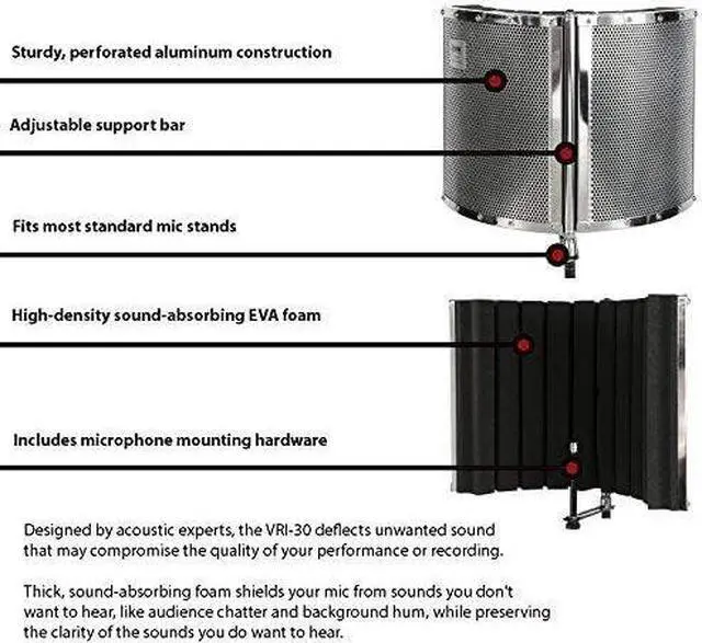 Alt view image 2 of 7 - Vocal Booth 40 Sound Absorbing Portable Gooseneck Microphone Shield, Durable Boom Arm, Spider Shockmount, Dual Layer Pop Filter, Vocal Condeser & Studio Headphones Kit