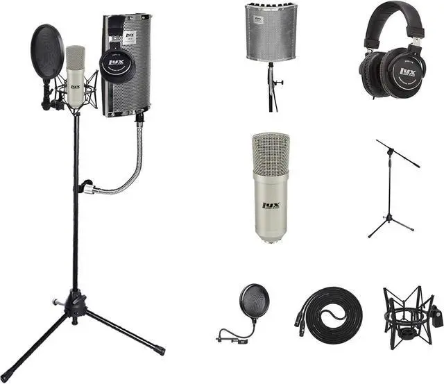 Alt view image 7 of 7 - Vocal Booth 40 Sound Absorbing Portable Gooseneck Microphone Shield, Durable Boom Arm, Spider Shockmount, Dual Layer Pop Filter, Vocal Condeser & Studio Headphones Kit