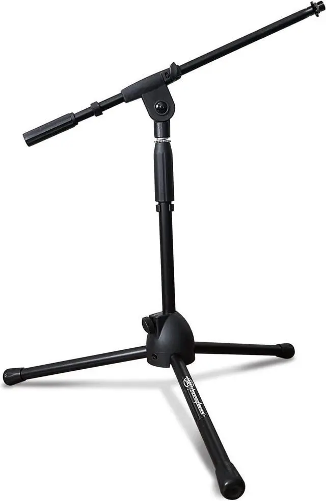 Main image of Low-Profile Microphone Tripod Stand with Boom Arm | Adjustable Height Short Floor Mic Stand with Boom | Kick Drum Mike Stands |Guitar Amp Stands (2-Pack)