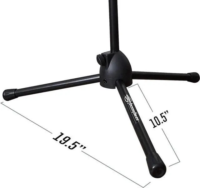 Alt view image 5 of 7 - Low-Profile Microphone Tripod Stand with Boom Arm | Adjustable Height Short Floor Mic Stand with Boom | Kick Drum Mike Stands |Guitar Amp Stands (2-Pack)