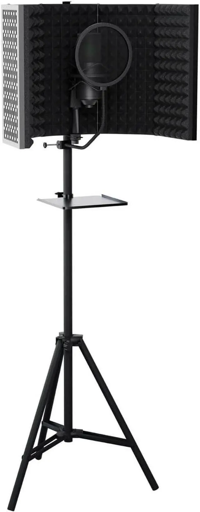 Alt view image 6 of 7 - Professional Recording Microphone Isolation Shield - High-Density Acoustic Foam, Adjustable Foldable Design, Portable Sound Absorbing Panel for Studio Recording and Voiceovers